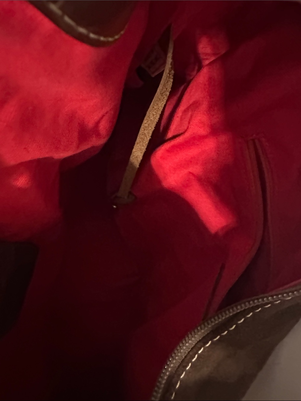 Dooney & Bourke Brown Suede Shoulder Hobo Bag - Picture 5 of 8